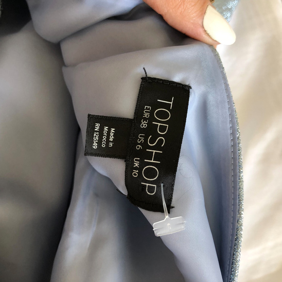 TOPSHOP Blue One-Shoulder Ruffle Minidress - Picture 5 of 7